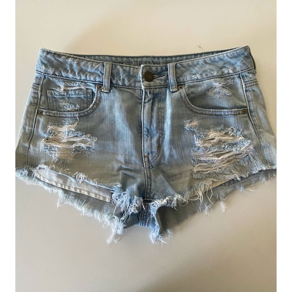 Distressed Denim Cutoff Shorts - Picture 1 of 4